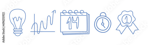 Free Download Leadership and Success Hand Drawn Doodle Style Element Vector Set - GFXLoad