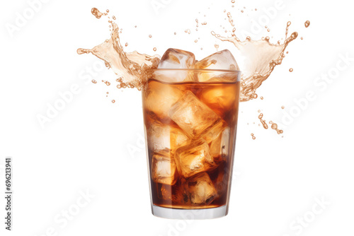 Pure Iced Coffee Splash Isolated On Transparent Background