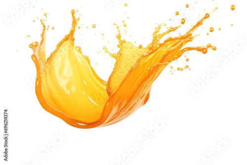 Pure Orange Juice Splash Isolated On Transparent Background photo