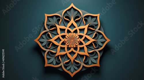 simple islamic ornament persian motif 3d ramadan photo