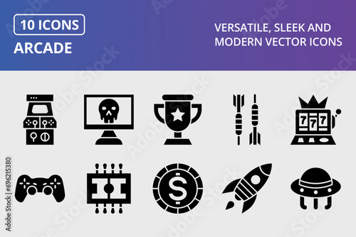 Arcade Glyph Icons Set