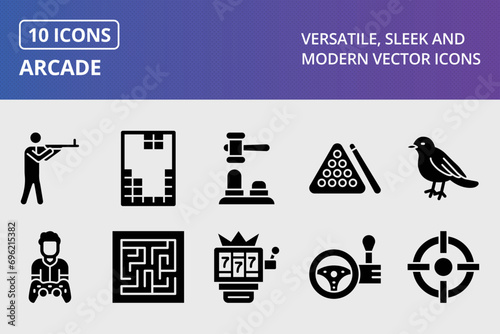 Arcade Glyph Icons Set