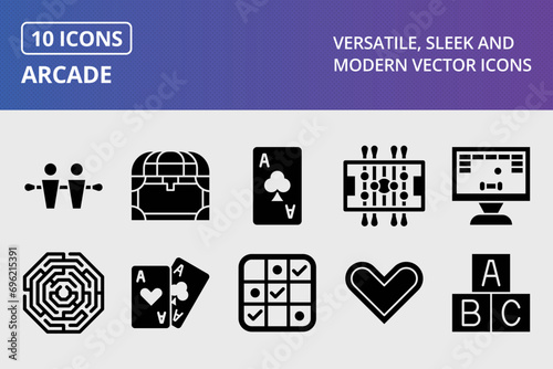 Arcade Glyph Icons Set photo