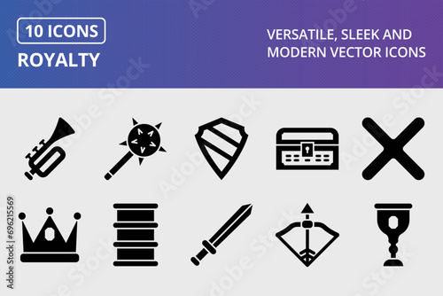 Royalty Glyph Icons Set