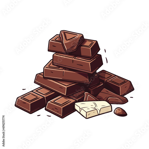 chocolate bars pieces vector on white background design