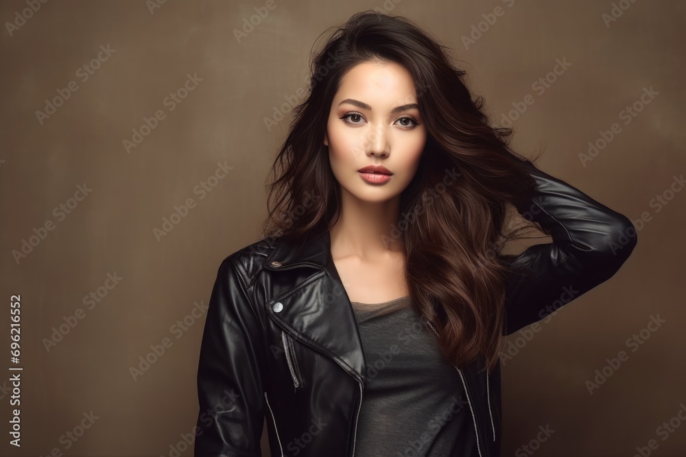 Female Model Posing with Long Hair A fictional character created by Generated AI. 