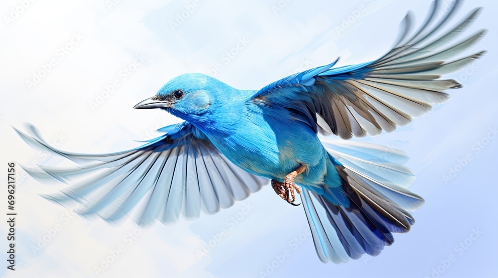 Obraz premium Splendid Bluebird in Flight