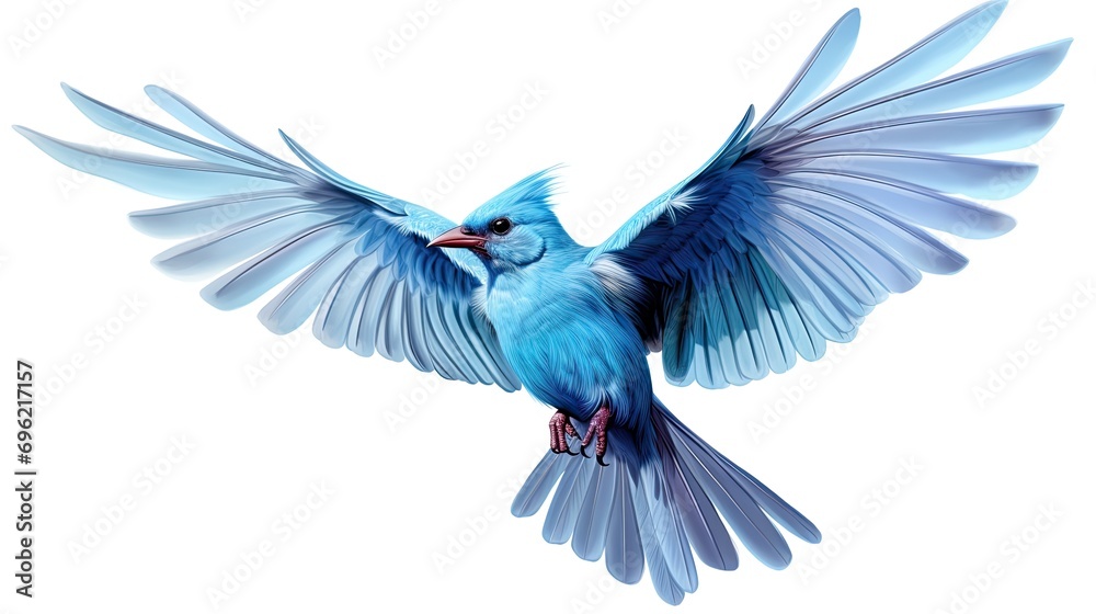 Obraz premium A magnificent blue bird with a white chest and orange beak