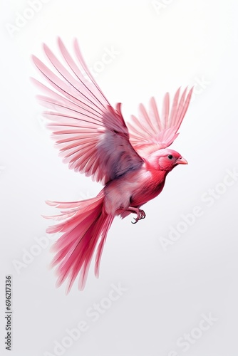Splendid Pink Bird in Flight
