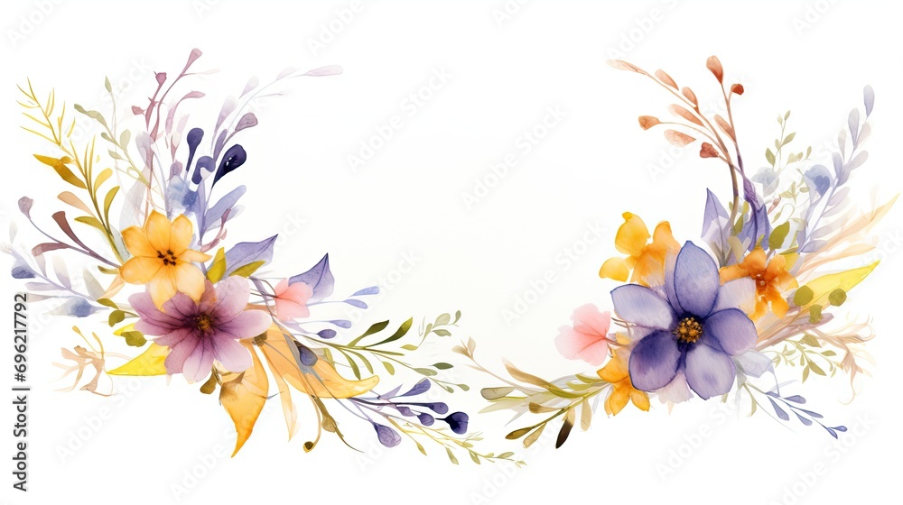 Obraz premium Floral Border with Swirls and Daisies