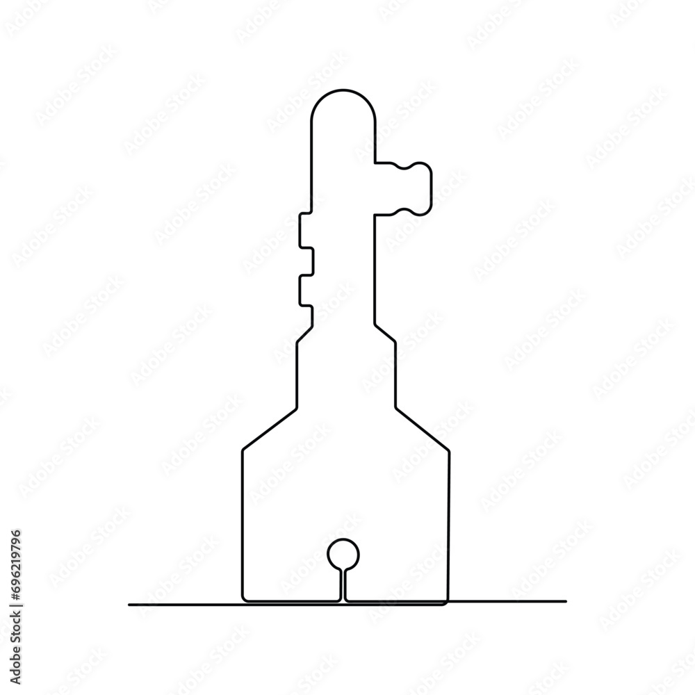One-line key continuous vector drawing and outline single-style art illustration One-line key continuous vector drawing and outline single-style art illustration