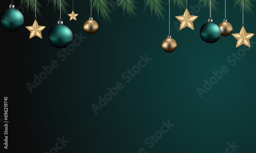 vector elegant merry christmas and new year and  christmas balls background Goldene und schwarze Christbaumkugeln auf Tisch Textur