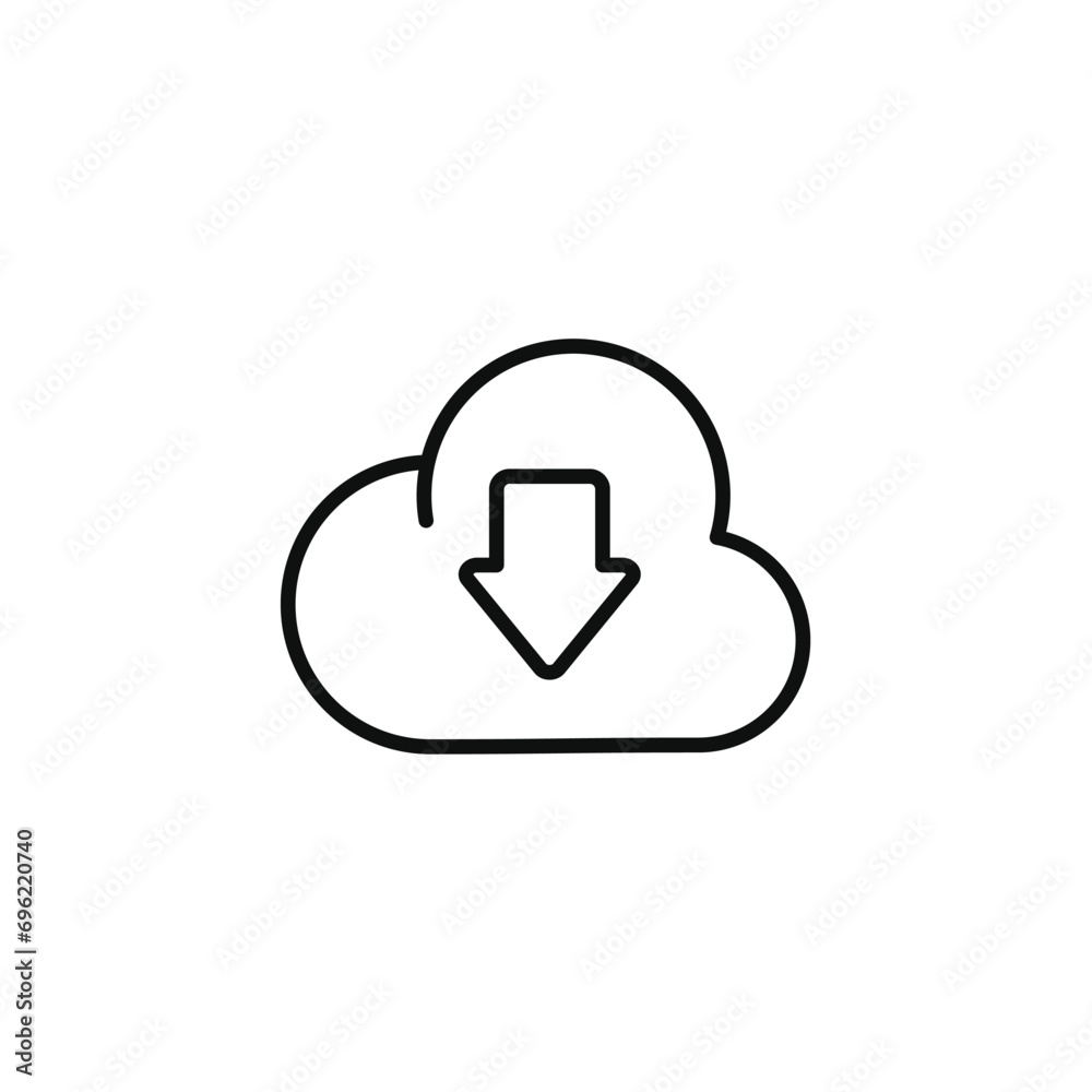 Download line icon isolated on transparent background