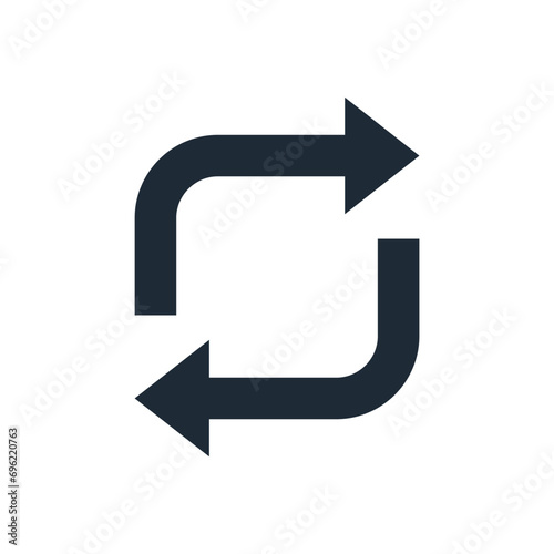  Refresh, change, transfer, switch, swap, exchange,  replacement   symbol.  Vector linear icon illustration isolated on white background.