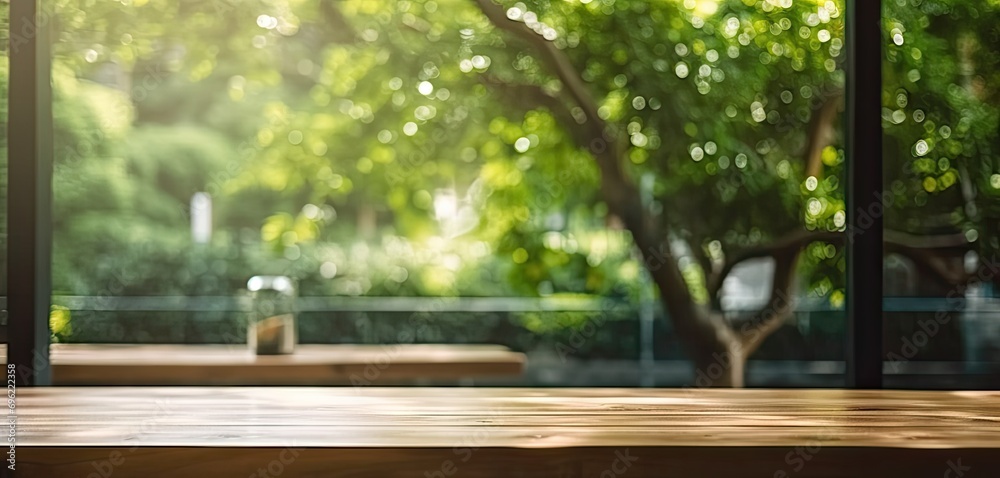 Charming balance between nature and interior design is beautifully depicted. Wooden table bathed in soft glow of natural light streaming through nearby window becomes canvas for collection of plants Charming balance between nature and interior design is beautifully depicted. Wooden table bathed in soft glow of natural light streaming through nearby window becomes canvas for collection of plants