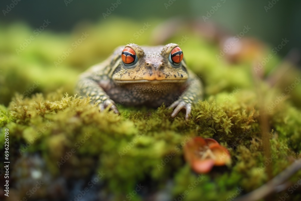 Obraz premium toad on a mossy garden patch