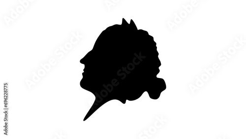 Mary II of England, black isolated silhouette