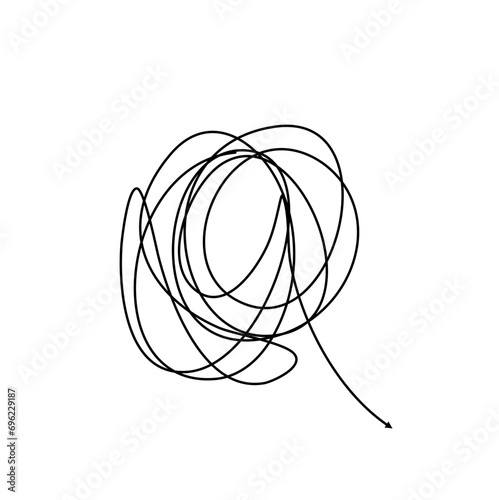 hand drawn of tangle scrawl sketch