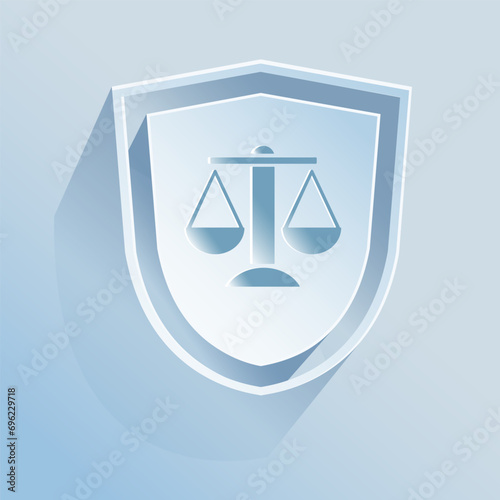 Cardiac arrhythmia, life insurance.
The shield icon is made of paper on a blue background.
Medicine, Safety, life insurance. A vector image.