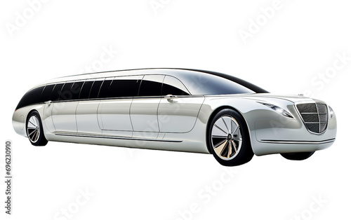 Reveling in the Ultra-Luxury Electric Autonomous Limousine Lifestyle Isolated on Transparent Background PNG.