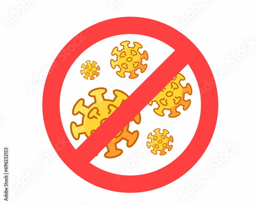 Stop spreading virus corona virus variant JN1 prevention germs with prohibition sign vector illustration.