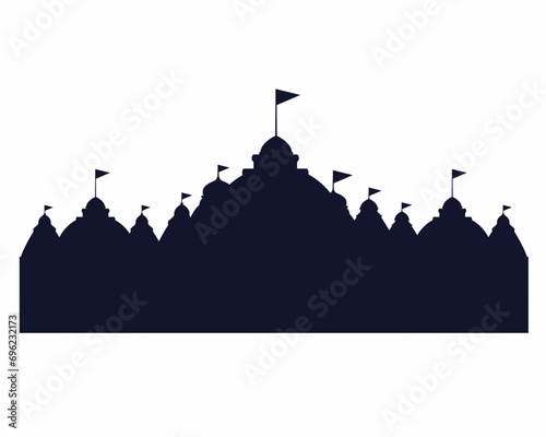 Ram mandir in Ayodhya temple birth place Lord Rama vector illustration.