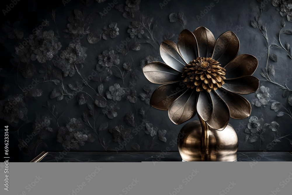 Obraz premium white flower on a black background
