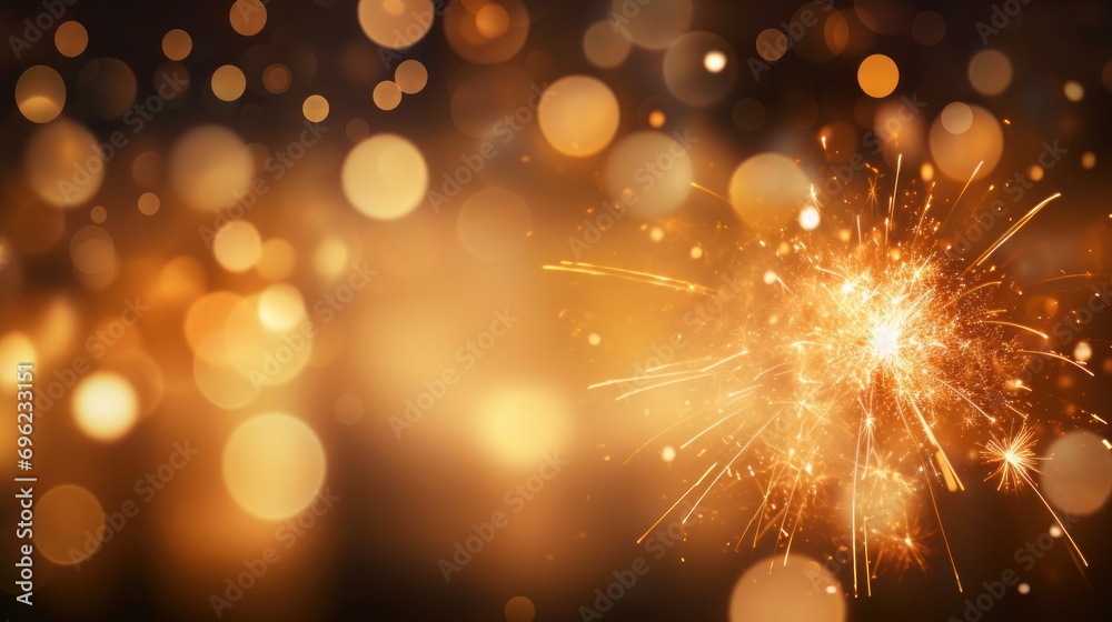 Fototapeta premium bokeh lights on fireworks background, Advertisement, Print media, Illustration, Banner, for website, copy space, for word, template, presentation