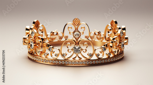 golden crown isolated on white HD 8K wallpaper Stock Photographic Image 