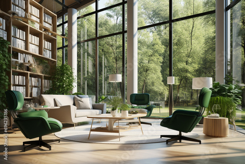 Living room decorate home interior design Bohemian Generative ai