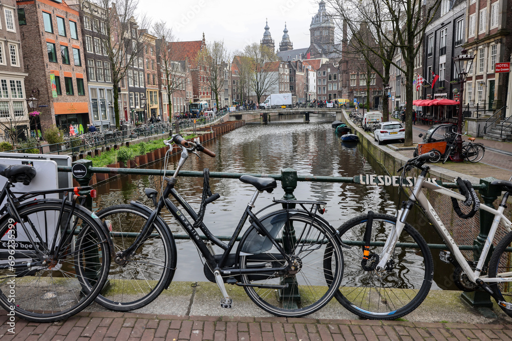  parked bicycles in De Wallen - called the red light district. It is famous for its entertainment character
