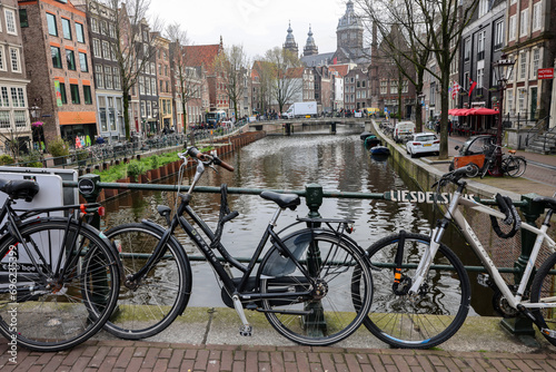  parked bicycles in De Wallen - called the red light district. It is famous for its entertainment character