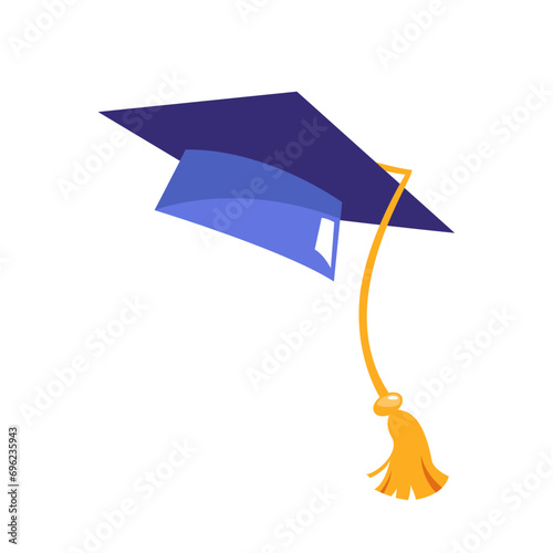 Vector blue graduation cap design vector