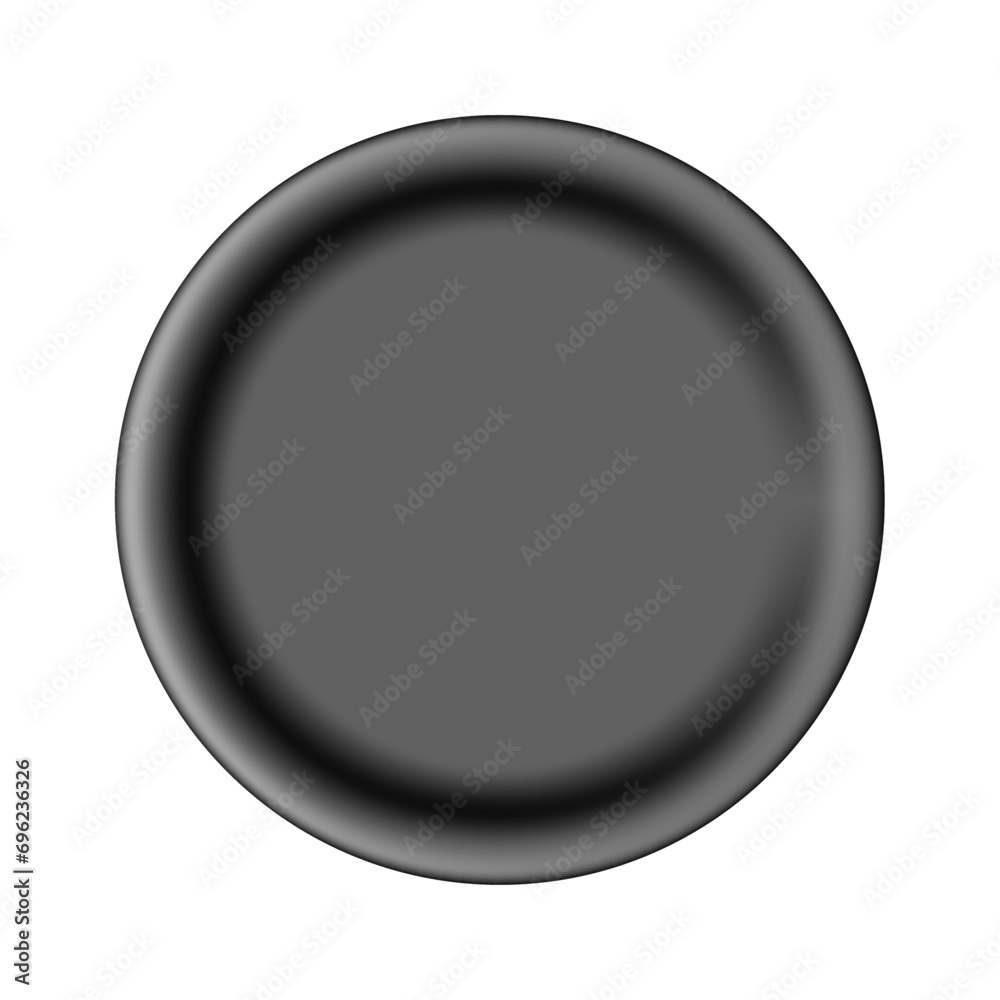 Vector realistic black plate isolated on white background Vector realistic black plate isolated on white background