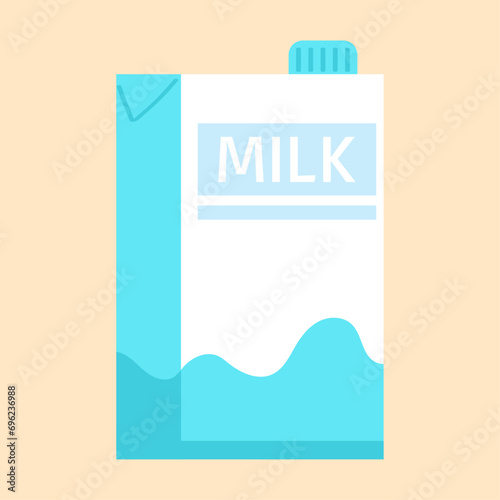 Vector box of milk isolated on white background