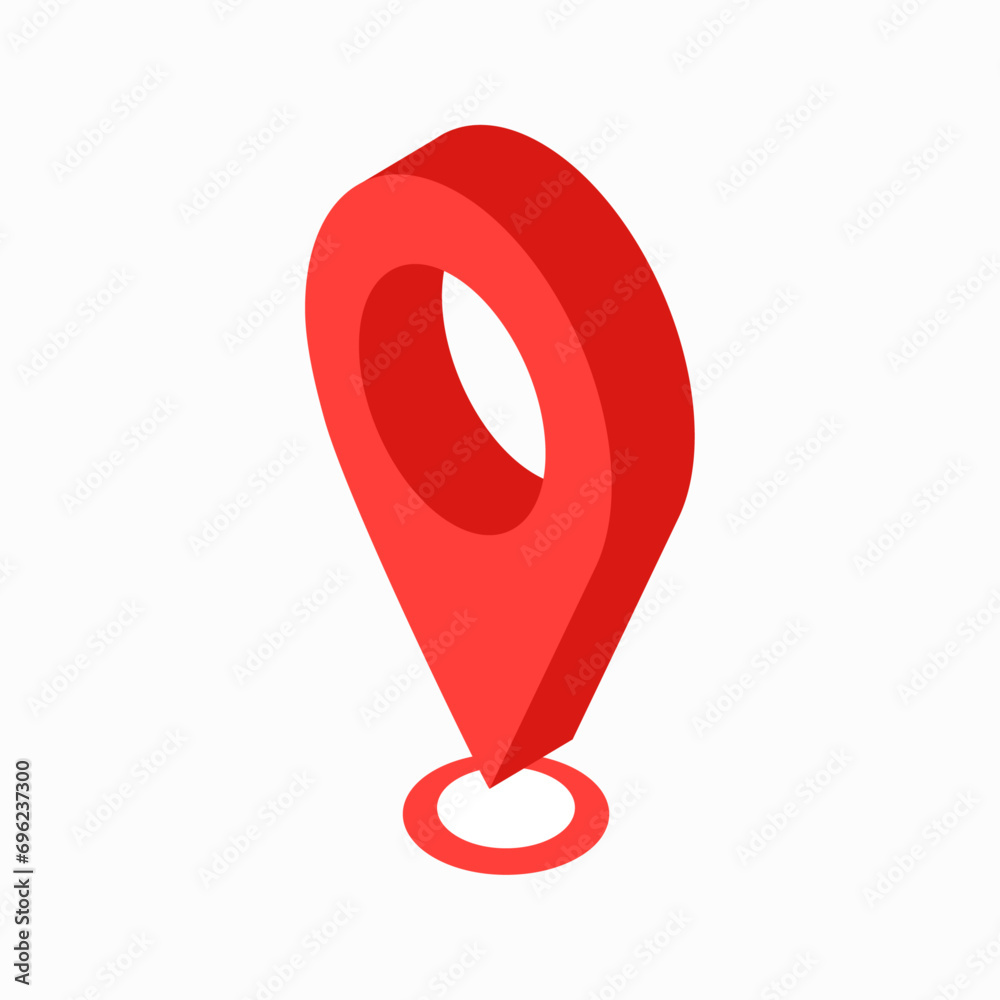 Vector red realistic map pointers on white background Vector red realistic map pointers on white background