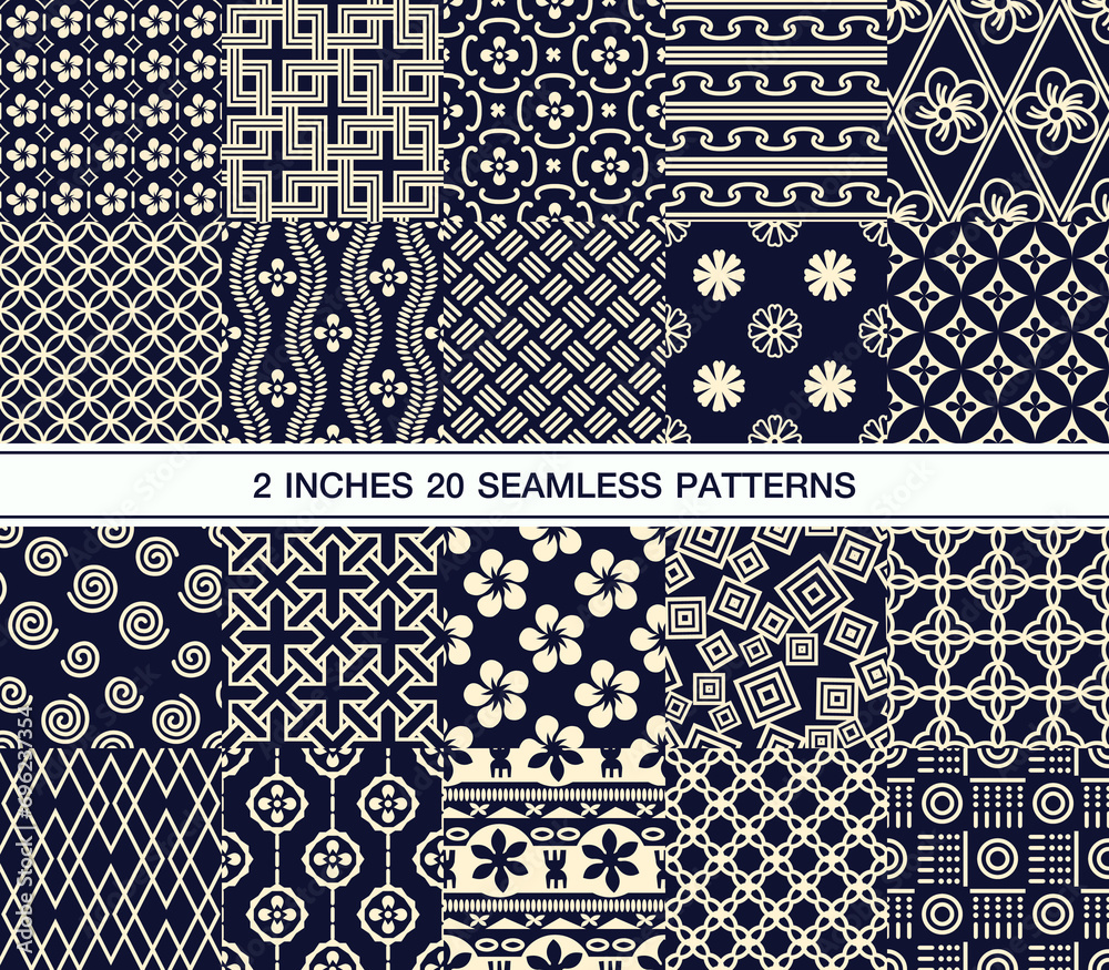 Set Of Pattern In Seamless Design. Stock Illustration | Adobe Stock
