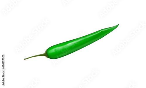 Vector realistic green hot natural chili pepper, isolated image