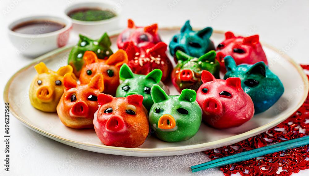 Succulent Swine: Lunar New Year's Dumplings Crafted in Adorable Porcine Shapes