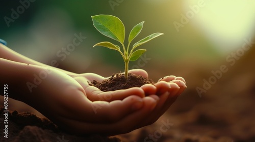 A close-up of a child's hands holding a small plant, symbolizing hope and the potential for growth despite difficult circumstances.