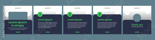 set of carousel or microblog templates for social media posts