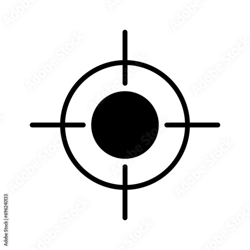 Target location solid glyph icon illustration
