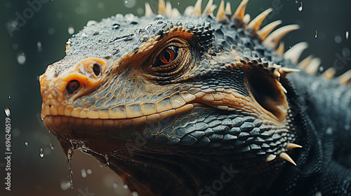 portrait of iguana HD 8K wallpaper Stock Photographic Image 
