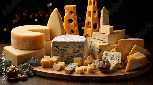 Cheese in the shape of a miniature city. Cheese urbanism.