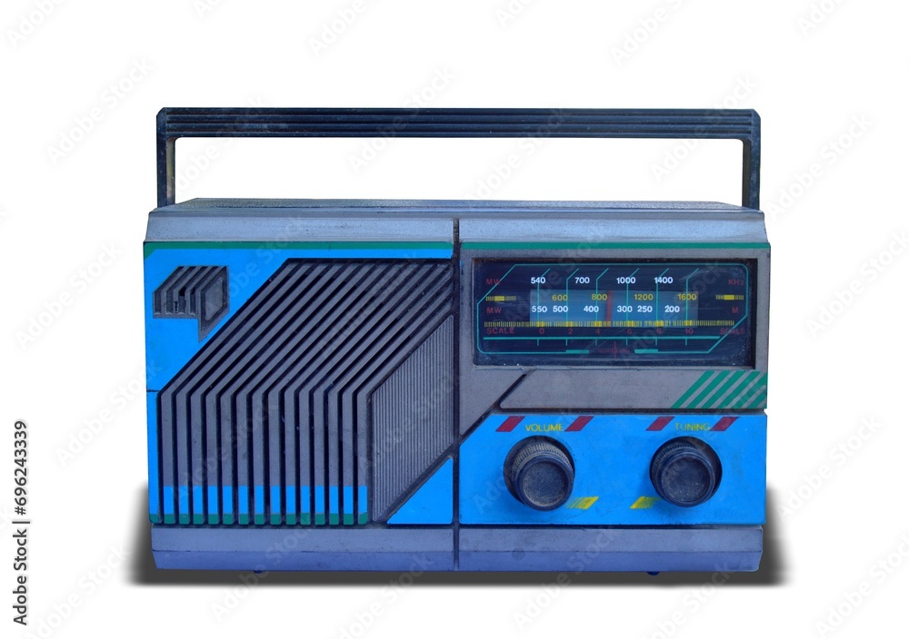 Fototapeta premium vintage radio isolated on white