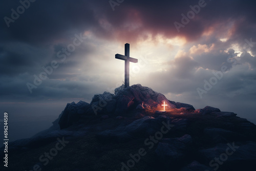 Fotografija holy cross symbolizing the death and resurrection 
Generative ai