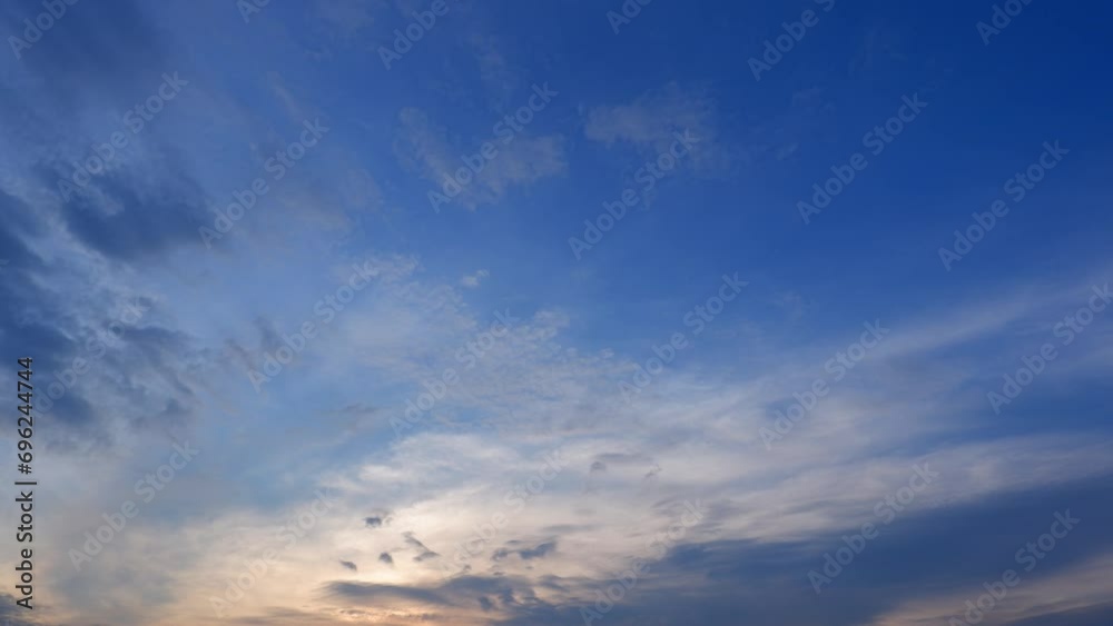 Sunset sky time-lapse : The dynamic interplay of clouds and colors as the sun dips below the horizon. This timelapse showcases the ever-changing canvas of the evening sky. Cloud background. 4K HDR.
Sunset sky time-lapse : The dynamic interplay of clouds and colors as the sun dips below the horizon. This timelapse showcases the ever-changing canvas of the evening sky. Cloud background. 4K HDR.