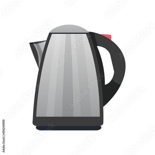vector electric kettle with handle isolated on white background