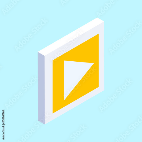Free Download Vector isometric play button on blue background - GFXLoad