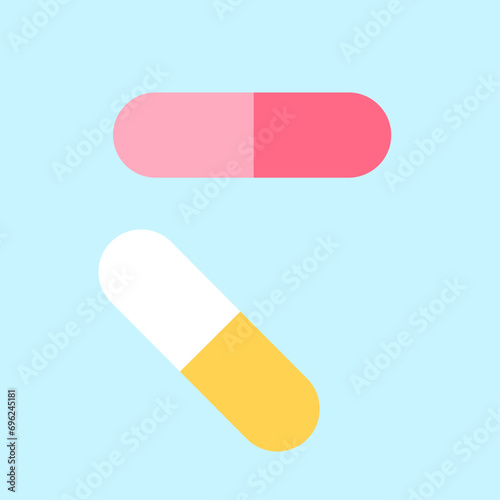 Vector pill flat icon isolated on white background vector illustration